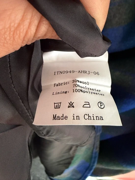 NWT EBOSSY Plaid Midi Skirt Blue Green Wool Blend SIZE XXL Flare Pockets - Picture 9 of 12